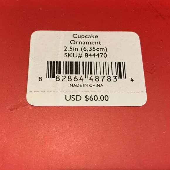 Lenox Cupcake Macy’s Exclusive Christmas Tree Ornament New in box! Retail $60.00 - Picture 2 of 3